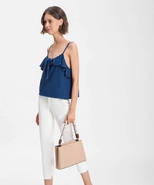 CHARLES & KEITH（チャールズ & キース）の「スカーフラップハンドルハンドバッグ / SCARF WRAPPED HANDLE HANDBAG（ハンドバッグ・レディース・ブラック/ベージュ/オレンジ・M）」の9枚目の写真