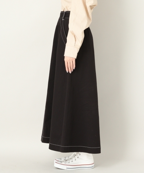 LOWRYS FARM（ローリーズファーム）の「ハイショクステッチＡラインスカート　805112（スカート・レディース・ブラック/ベージュ/バーガンディー・FREE）」の5枚目の写真