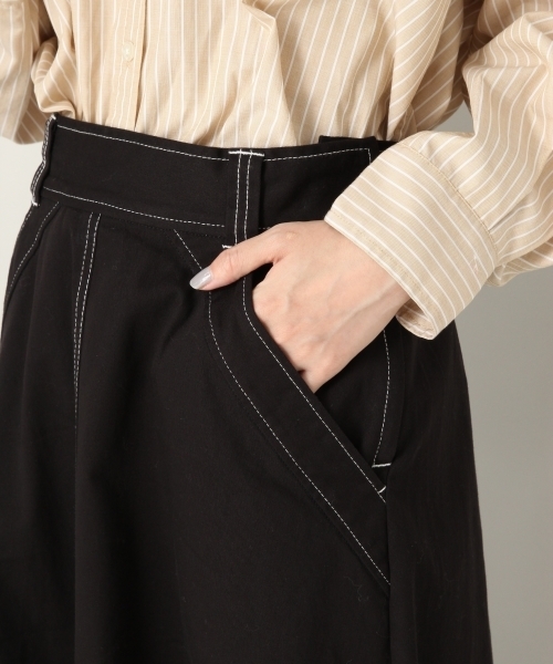 LOWRYS FARM（ローリーズファーム）の「ハイショクステッチＡラインスカート　805112（スカート・レディース・ブラック/ベージュ/バーガンディー・FREE）」の8枚目の写真