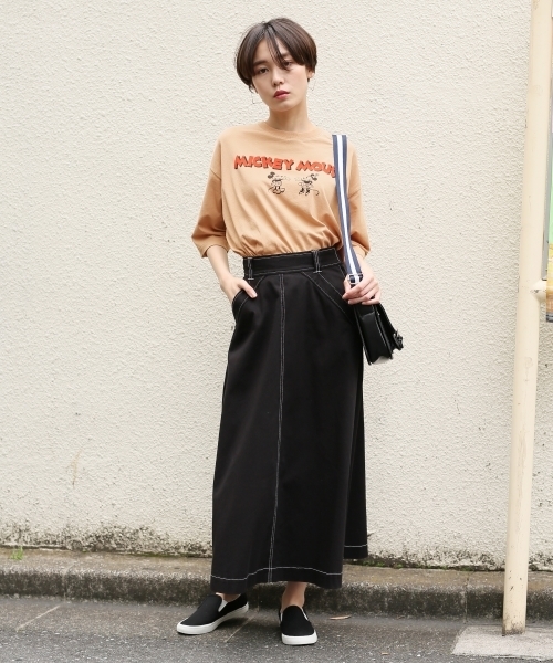 LOWRYS FARM（ローリーズファーム）の「ハイショクステッチＡラインスカート　805112（スカート・レディース・ブラック/ベージュ/バーガンディー・FREE）」の11枚目の写真