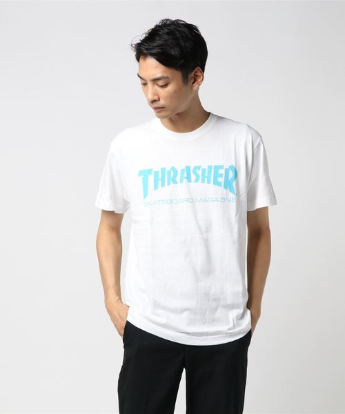 THRASHER（スラッシャー）の「fluorescent MAG LOGO S/S T-SHIRTS/スラッシャー Tシャツ 半袖 ユニセックス（Tシャツ/カットソー・メンズ・ホワイト×ピンク/ブラック×ピンク/ブラック×グリーン/ホワイト×ブルー/ブラック×ブルー/ホワイト×グリーン・X-LARGE/SMALL/MEDIUM/LARGE）」の2枚目の写真