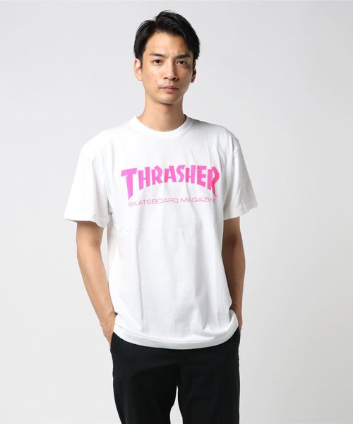 THRASHER（スラッシャー）の「fluorescent MAG LOGO S/S T-SHIRTS/スラッシャー Tシャツ 半袖 ユニセックス（Tシャツ/カットソー・メンズ・ホワイト×ピンク/ブラック×ピンク/ブラック×グリーン/ホワイト×ブルー/ブラック×ブルー/ホワイト×グリーン・X-LARGE/SMALL/MEDIUM/LARGE）」の3枚目の写真