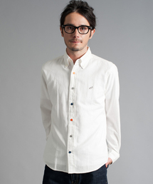 green label relaxing | B/CR VIYELLA/PEAC EMB BDシャツ(シャツ/ブラウス)