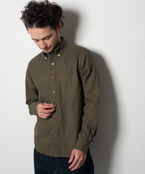 green label relaxing（グリーンレーベルリラクシング）の「B/CR VIYELLA/PEAC EMB BDシャツ（シャツ/ブラウス・メンズ・ホワイト/ダークグリーン/ネイビー/イエロー/オリーブ・SMALL/MEDIUM/LARGE/X-LARGE）」の3枚目の写真