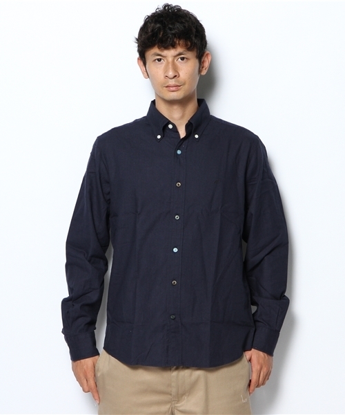 green label relaxing（グリーンレーベルリラクシング）の「B/CR VIYELLA/PEAC EMB BDシャツ（シャツ/ブラウス・メンズ・ホワイト/ダークグリーン/ネイビー/イエロー/オリーブ・SMALL/MEDIUM/LARGE/X-LARGE）」の6枚目の写真