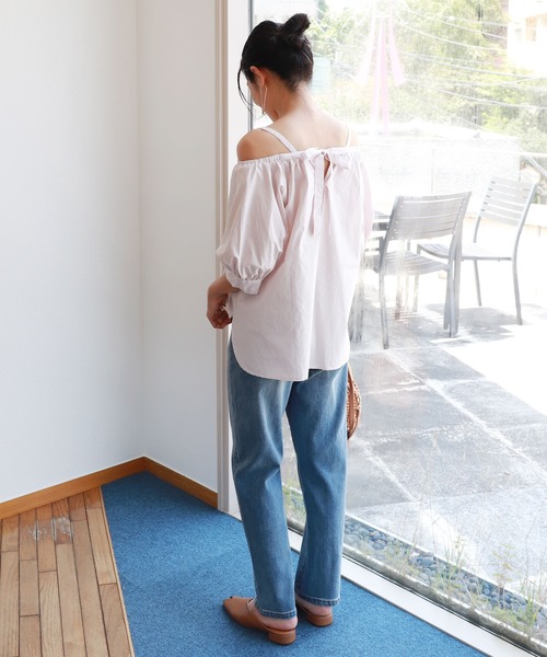 セール】2wayボリューム袖オフショルダーシャツブラウス（シャツ