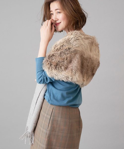 RIVE DROITE（リヴドロワ）の「チェックロングナロースカート（スカート・レディース・ベージュ/ブラウン・38/36）」の17枚目の写真