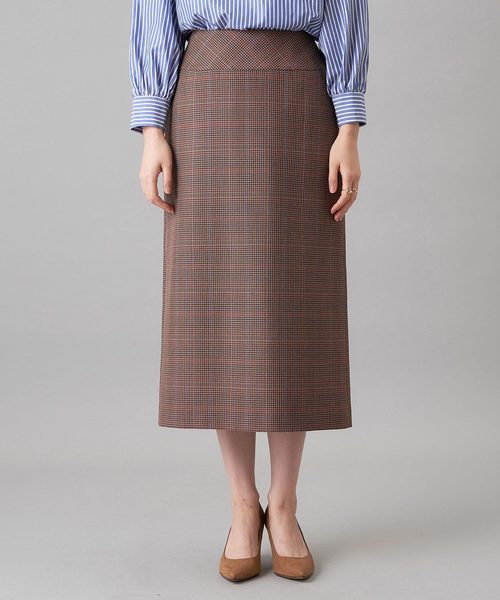 RIVE DROITE（リヴドロワ）の「チェックロングナロースカート（スカート・レディース・ベージュ/ブラウン・38/36）」の21枚目の写真