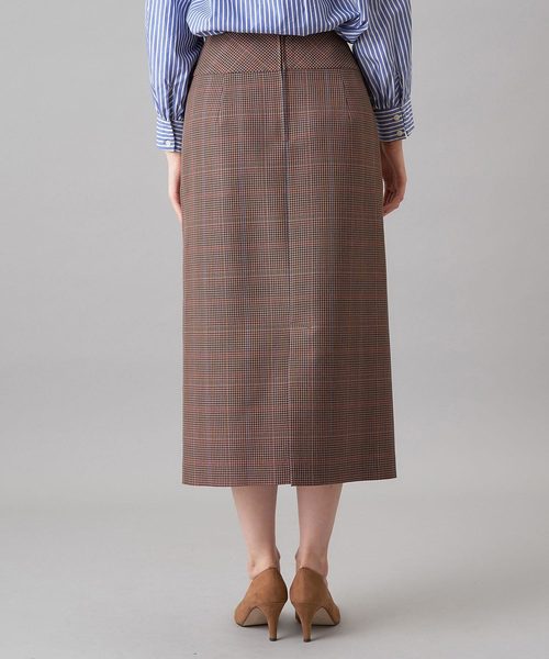 RIVE DROITE（リヴドロワ）の「チェックロングナロースカート（スカート・レディース・ベージュ/ブラウン・38/36）」の7枚目の写真