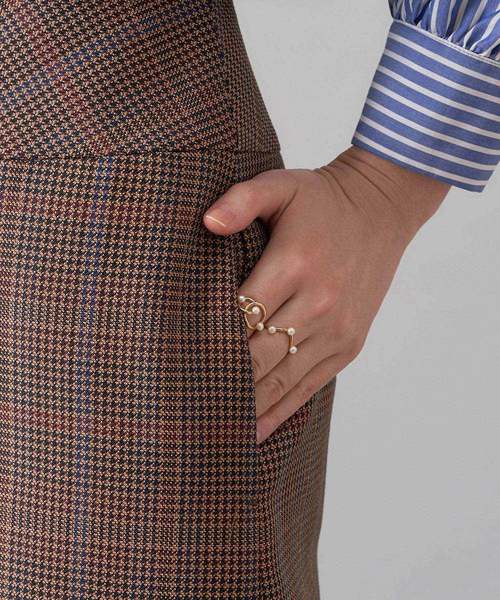 RIVE DROITE（リヴドロワ）の「チェックロングナロースカート（スカート・レディース・ベージュ/ブラウン・38/36）」の15枚目の写真