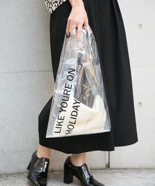 LOWRYS FARM（ローリーズファーム）の「クリアマルシェ　813518（トートバッグ・レディース・ホワイト/ブラック・FREE）」の2枚目の写真