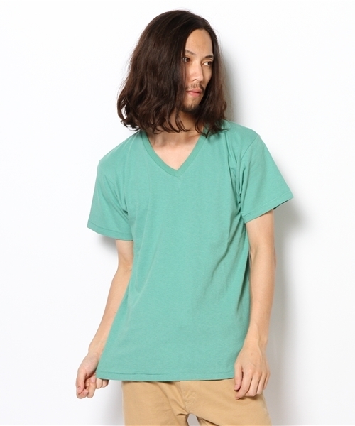 CIAOPANIC(チャオパニック)の「【Ciaopanic】丸胴VネックT(Tシャツ/カットソー・メンズ・エメラルド/ワインレッド/ホワイト/マスタード/ブラック・MEDIUM/LARGE)」の8枚目の写真
