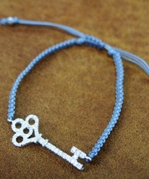 RANDOM（ランダム）の「【 RANDOM / ランダム 】 KEY CUBIC ZIRCONIA CORD BRACELET / キュービック ジルコニア ブレスレット（ブレスレット）」