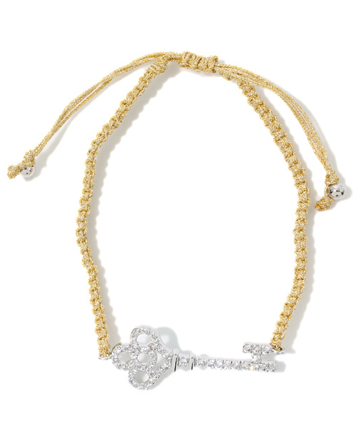 RANDOM（ランダム）の「【 RANDOM / ランダム 】 KEY CUBIC ZIRCONIA CORD BRACELET / キュービック ジルコニア ブレスレット（ブレスレット・メンズ・ゴールド/ブラック/グレー/レッド/ネイビー・FREE）」の11枚目の写真