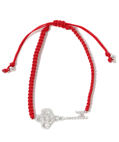 RANDOM（ランダム）の「【 RANDOM / ランダム 】 KEY CUBIC ZIRCONIA CORD BRACELET / キュービック ジルコニア ブレスレット（ブレスレット・メンズ・ゴールド/ブラック/グレー/レッド/ネイビー・FREE）」の4枚目の写真