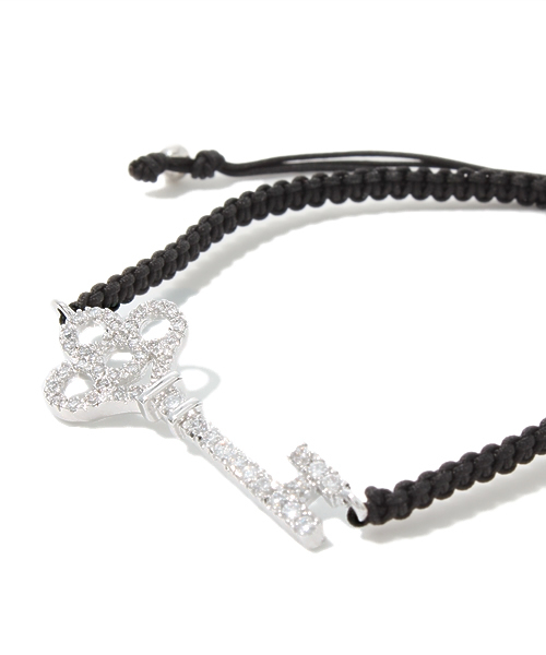 RANDOM（ランダム）の「【 RANDOM / ランダム 】 KEY CUBIC ZIRCONIA CORD BRACELET / キュービック ジルコニア ブレスレット（ブレスレット・メンズ・ゴールド/ブラック/グレー/レッド/ネイビー・FREE）」の7枚目の写真