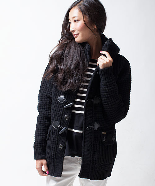 NANO universe（ナノユニバース）の「【BAILA12月号掲載】【VERY12月号掲載 】 BARK/OD/別注ショートダッフルコート（ダッフルコート・レディース・オフホワイト/ブラック/ネイビー/キャメル/ワイン・XX-SMALL/X-SMALL）」の2枚目の写真