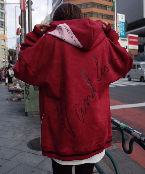 rovtski(ロフトスキー)の「rovtski 【ビッグシルエット】フェイクスウェードバックプリントハーフZIPパーカー(パーカー・レディース・ホワイト/ブラック/レッド/グリーン/ホワイト系その他/ベージュ/レッド系その他/ブラック系その他・FREE)」の7枚目の写真