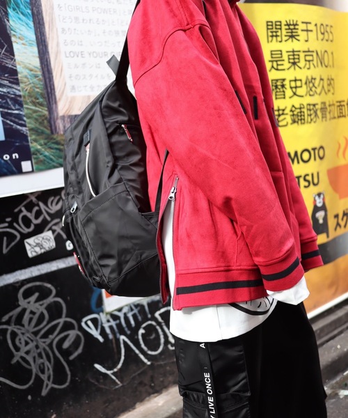 rovtski 【ビッグシルエット】フェイクスウェードバックプリント
