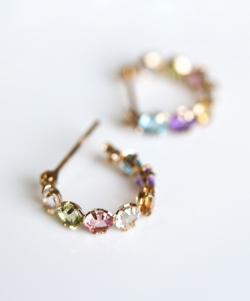 匿名配送♥cui−cui（キュイキュイ）♥K10YGマルチカラーストーンピアス cui-cui / キュイキュイ / ジュエリー＆アクセサリー / マルチ