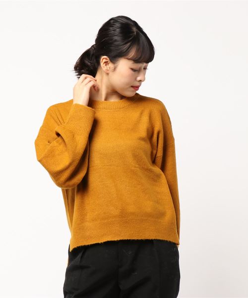 AMERICAN HOLIC(アメリカンホリック)の「・ブークレストレッチクルーネックプルオーバー*(ニット/セーター・レディース・ピンク/杢グレー/ブラック/カーキ/マスタード/ベージュ/グレー系その他2/オフホワイト・FREE)」の7枚目の写真