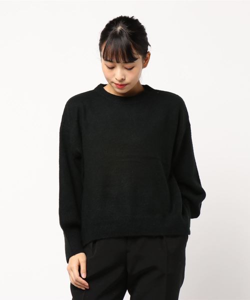 AMERICAN HOLIC(アメリカンホリック)の「・ブークレストレッチクルーネックプルオーバー*(ニット/セーター・レディース・ピンク/杢グレー/ブラック/カーキ/マスタード/ベージュ/グレー系その他2/オフホワイト・FREE)」の2枚目の写真