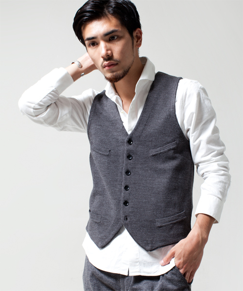 NANO universe（ナノユニバース）の「ミラノリブニットジレ（ベスト・メンズ・グレー/ネイビー/ブラック・SMALL/MEDIUM/LARGE）」の3枚目の写真