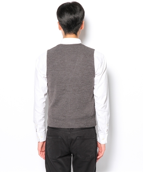NANO universe（ナノユニバース）の「ミラノリブニットジレ（ベスト・メンズ・グレー/ネイビー/ブラック・SMALL/MEDIUM/LARGE）」の5枚目の写真