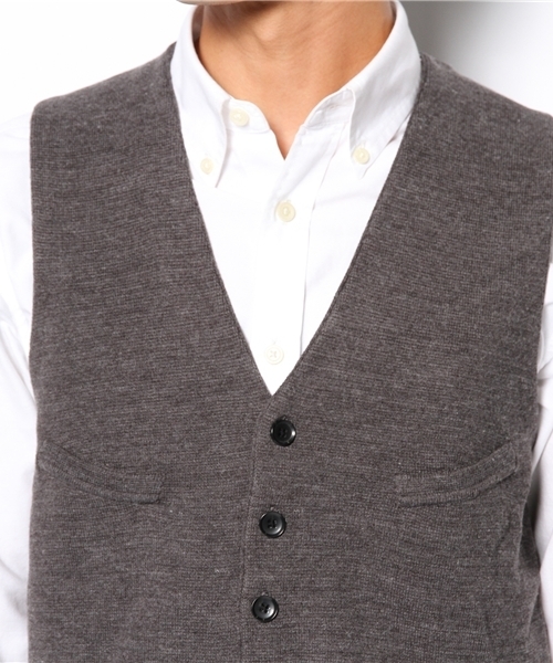 NANO universe（ナノユニバース）の「ミラノリブニットジレ（ベスト・メンズ・グレー/ネイビー/ブラック・SMALL/MEDIUM/LARGE）」の7枚目の写真