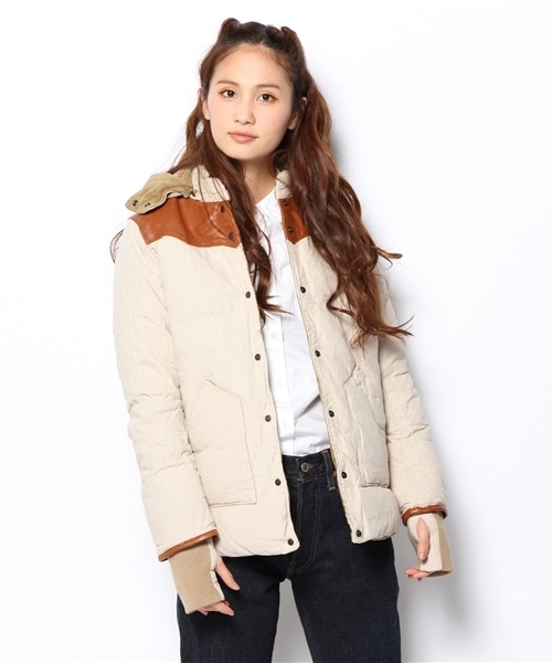 goa（ゴア）の「レザーヨークダウン（ダウンジャケット/コート・レディース・チャコールグレー/モカ/ナチュラル・FREE）」の11枚目の写真