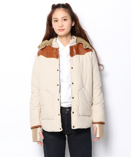 goa（ゴア）の「レザーヨークダウン（ダウンジャケット/コート・レディース・チャコールグレー/モカ/ナチュラル・FREE）」の13枚目の写真