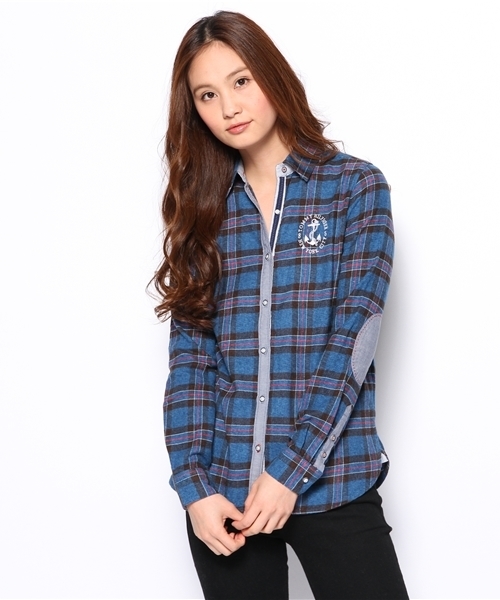 TOMMY HILFIGER（トミーヒルフィガー）の「TH COTTON FLANEL CHECK COMBO SHIRT （シャツ/ブラウス・レディース・ブラック/ネイビー/レッド・SMALL/MEDIUM/LARGE）」の3枚目の写真