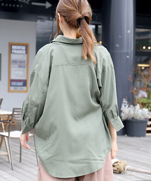 n'ee-ne（ネーネ）の「ワークシャツ（シャツ/ブラウス・レディース・ベージュ/カーキ/アイボリー・L/M）」の10枚目の写真