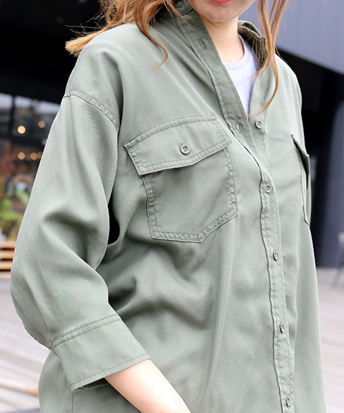 n'ee-ne（ネーネ）の「ワークシャツ（シャツ/ブラウス・レディース・ベージュ/カーキ/アイボリー・L/M）」の12枚目の写真