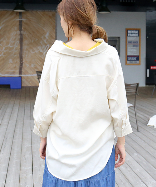 n'ee-ne（ネーネ）の「ワークシャツ（シャツ/ブラウス・レディース・ベージュ/カーキ/アイボリー・L/M）」の17枚目の写真