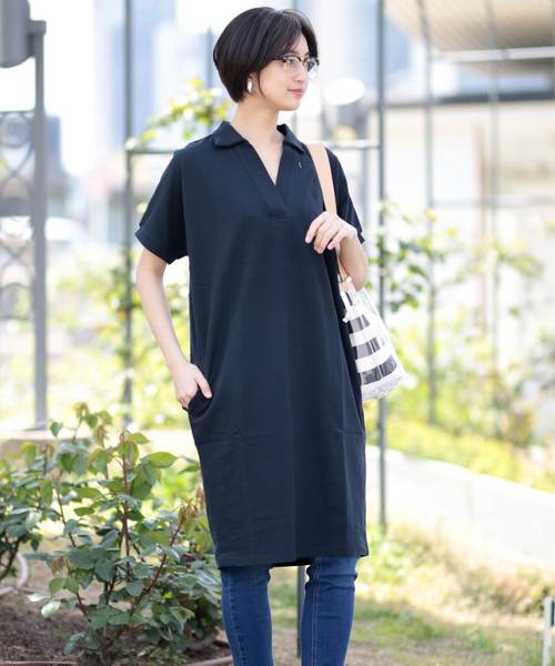 セール ワンピース ワンピース Giordano ポロシャツドルマンワンピース ワンピース Giordano ジョルダーノ のファッション