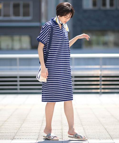 セール ワンピース ワンピース Giordano ポロシャツドルマンワンピース ワンピース Giordano ジョルダーノ のファッション