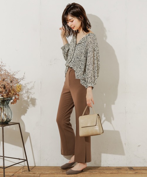 natural couture（ナチュラルクチュール）の「お上品ちょい開襟ブラウス（シャツ/ブラウス・レディース・アイボリー/ホワイト系その他/ブラック系その他/ブラウン/グレイッシュベージュ/ピンク・FREE）」の20枚目の写真