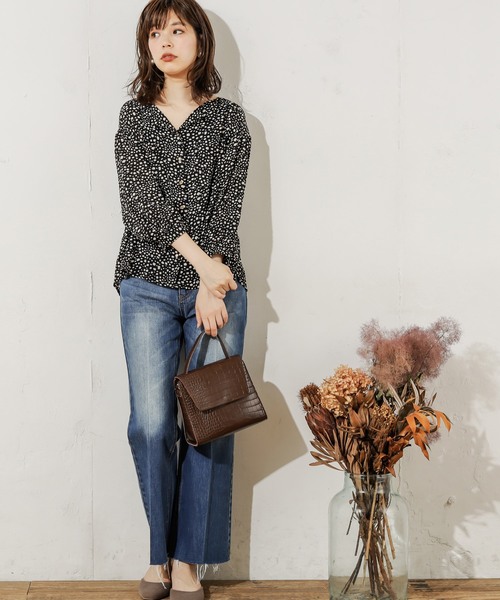 natural couture（ナチュラルクチュール）の「お上品ちょい開襟ブラウス（シャツ/ブラウス・レディース・アイボリー/ホワイト系その他/ブラック系その他/ブラウン/グレイッシュベージュ/ピンク・FREE）」の14枚目の写真