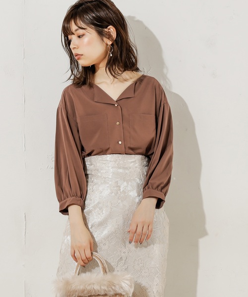 natural couture（ナチュラルクチュール）の「お上品ちょい開襟ブラウス（シャツ/ブラウス・レディース・アイボリー/ホワイト系その他/ブラック系その他/ブラウン/グレイッシュベージュ/ピンク・FREE）」の18枚目の写真