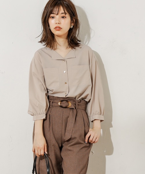 natural couture（ナチュラルクチュール）の「お上品ちょい開襟ブラウス（シャツ/ブラウス・レディース・アイボリー/ホワイト系その他/ブラック系その他/ブラウン/グレイッシュベージュ/ピンク・FREE）」の15枚目の写真