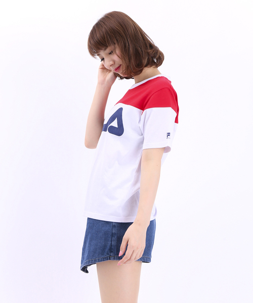 FILA(フィラ)の「∴WEGO/FILAバイカラーTシャツ(Tシャツ/カットソー・レディース・ネイビー/レッド・FREE)」の8枚目の写真