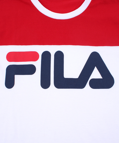 FILA(フィラ)の「∴WEGO/FILAバイカラーTシャツ(Tシャツ/カットソー・レディース・ネイビー/レッド・FREE)」の4枚目の写真