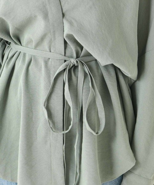 DouDou（ドゥドゥ）の「ベルト付き前開きシャツ（シャツ/ブラウス・レディース・ベージュ/ブラウン/グリーン・FREE）」の22枚目の写真