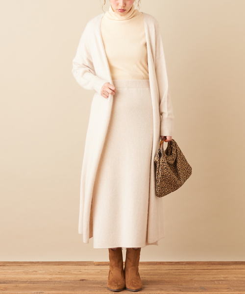 natural couture（ナチュラルクチュール）の「フォックス×アンゴラゆるタイトスカート（スカート・レディース・グレー/ピンク/アイボリー/モカ・FREE）」の11枚目の写真