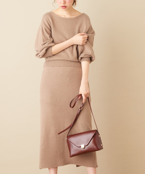 natural couture（ナチュラルクチュール）の「フォックス×アンゴラゆるタイトスカート（スカート・レディース・グレー/ピンク/アイボリー/モカ・FREE）」の14枚目の写真