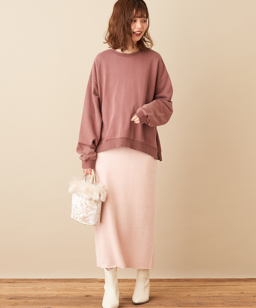 natural couture（ナチュラルクチュール）の「フォックス×アンゴラゆるタイトスカート（スカート・レディース・グレー/ピンク/アイボリー/モカ・FREE）」の17枚目の写真