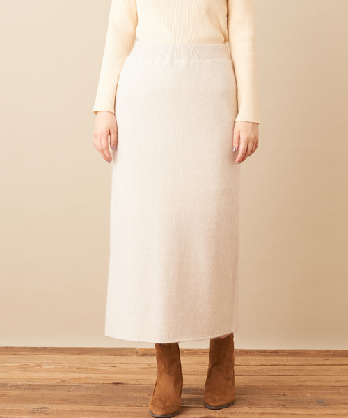 natural couture（ナチュラルクチュール）の「フォックス×アンゴラゆるタイトスカート（スカート・レディース・グレー/ピンク/アイボリー/モカ・FREE）」の22枚目の写真
