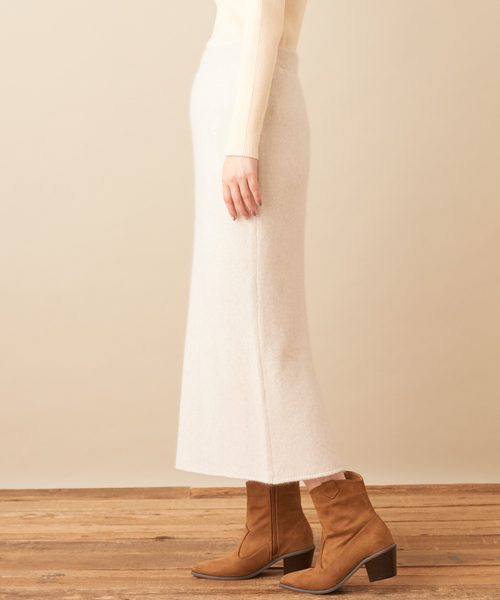 natural couture（ナチュラルクチュール）の「フォックス×アンゴラゆるタイトスカート（スカート・レディース・グレー/ピンク/アイボリー/モカ・FREE）」の15枚目の写真