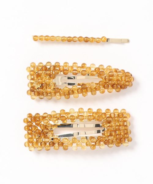 LOWRYS FARM(ローリーズファーム)の「ビーズヘアSETピン 861848(ヘアピン・レディース・ホワイト/ブラウン/グリーン・FREE)」の1枚目の写真